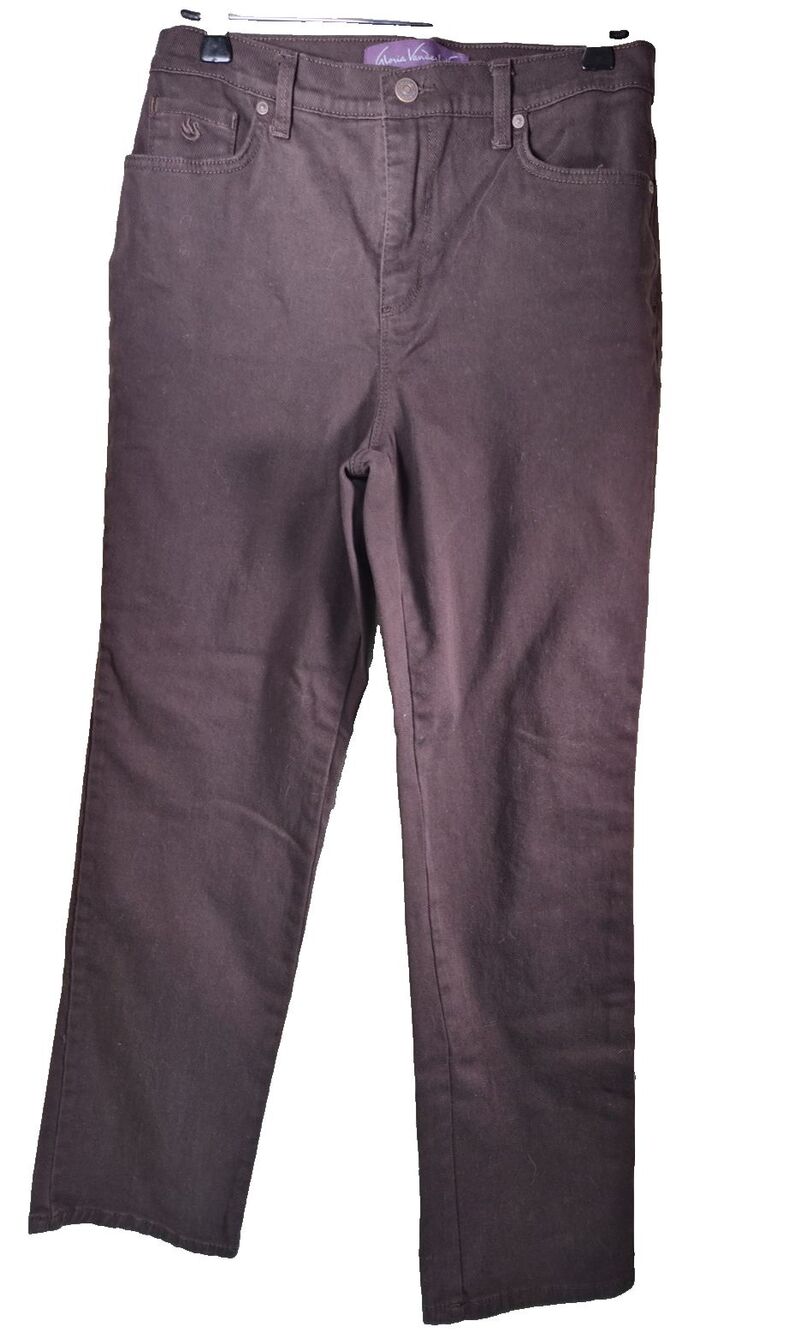 Gloria Vanderbilt Amanda Jeans Womens Brown Petite size 10 Straight Leg Pants